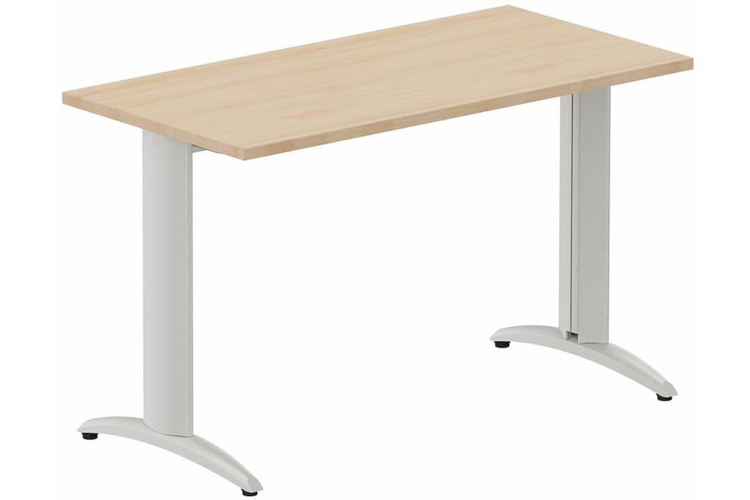 Module composable pied i, L.120xP.60cm, départ, plateau hêtre, structure aluminium, plateau hêtre, structure aluminium