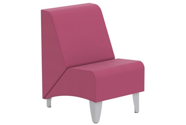 SCOLAIRE - Accueillir - Chauffeuse ZÉPHIR tissu enduit piètement époxy - L55xP74xH80 cm - Gris alu RAL 9006