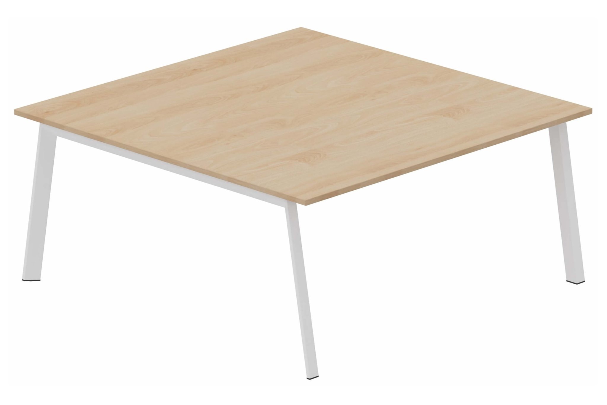 K8 plan carré 165x165cm, plateau hêtre, structure blanc