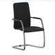 Carlton - Chaise piétement luge chrome (CH).Assise et dossier tissu Vinyle Noir DNE (D11)