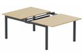 K3 - Bench départ 2 Plateaux coulissants 180x80 (encombrement P165xL180cm) -Finitions : PLATEAUX: CHENE (CE) / PIETEMENTS: NOIR GRAINE MAT (NG)