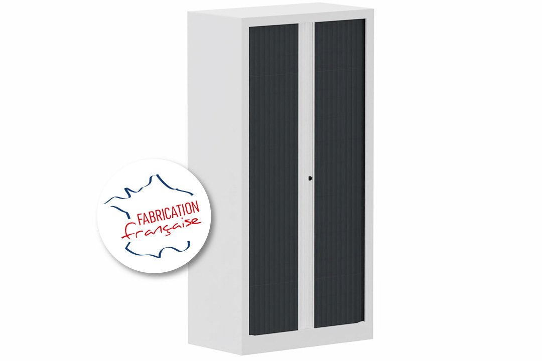 Armoire à rideaux H136xL120cm 3 tablettes