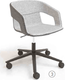 MELODY fauteuil piétement étoile finition aluminium laqué noir, coloris DNT