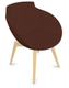 Coco - Fauteuil 4 pieds bois naturel (W1). Tissu Int Step BRUN ORANGE (L24) - Tissu Ext Step BRUN ORANGE (L24)