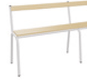 Banc MOLY avec dossier hêtre massif vernis incolore piètement époxy - L120 cm - T1