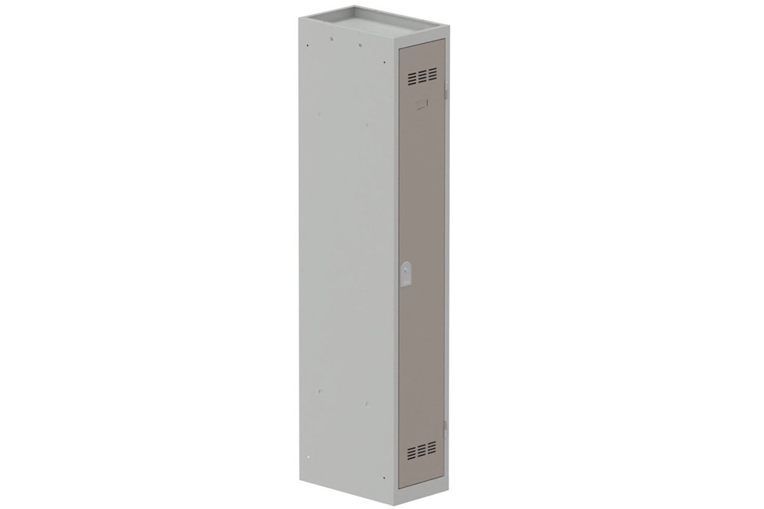 Vestiaire industrie propre 1 porte (serrure 2 clés) H180xL30xP50cm coffre gris clair/ porte(s) basalte