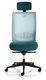Siège de travail DINK MESH mécanisme synchrone avec assise coulissante tissu noir, Soutien lombaire réglable, assise coulissante et têtière réglable. resille finition gris