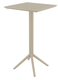 SEVILLE - Table 60x60 cm  rabattable - Haut.108cm  en résine durable cadre métallique haute qualité -Finition :Plateau et piètement Taupe