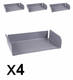 Lot de 4 casiers époxy pour table GANGE/TAGE/LEM - L51xP29xH10,5 cm - Gris alu RAL 7037