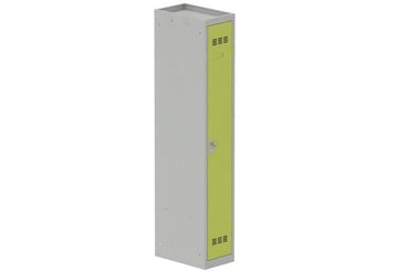 [Pas de famille] - [Pas de sous famille] - Vestiaire industrie propre 1 porte (fermeture cadenas) H180xL30xP50cm coffre gris clair/ porte(s) anis