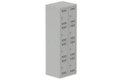 Vestiaire multicases 2 colonnes L,30cm 4 cases (fermeture cadenas) H,180xL,60xP,50cm coffre gris clair/portes gris clair