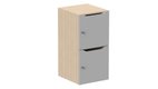 Meuble à cases H.92xL.45xP.50cm - 2 cases H43cm. portes avec découpe en partie haute. serrure à clé