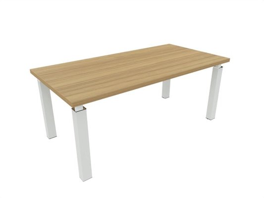 [Pas de famille] - [Pas de sous famille] - X4 Table de bureau 200x100cm sur pieds blanc /noyer