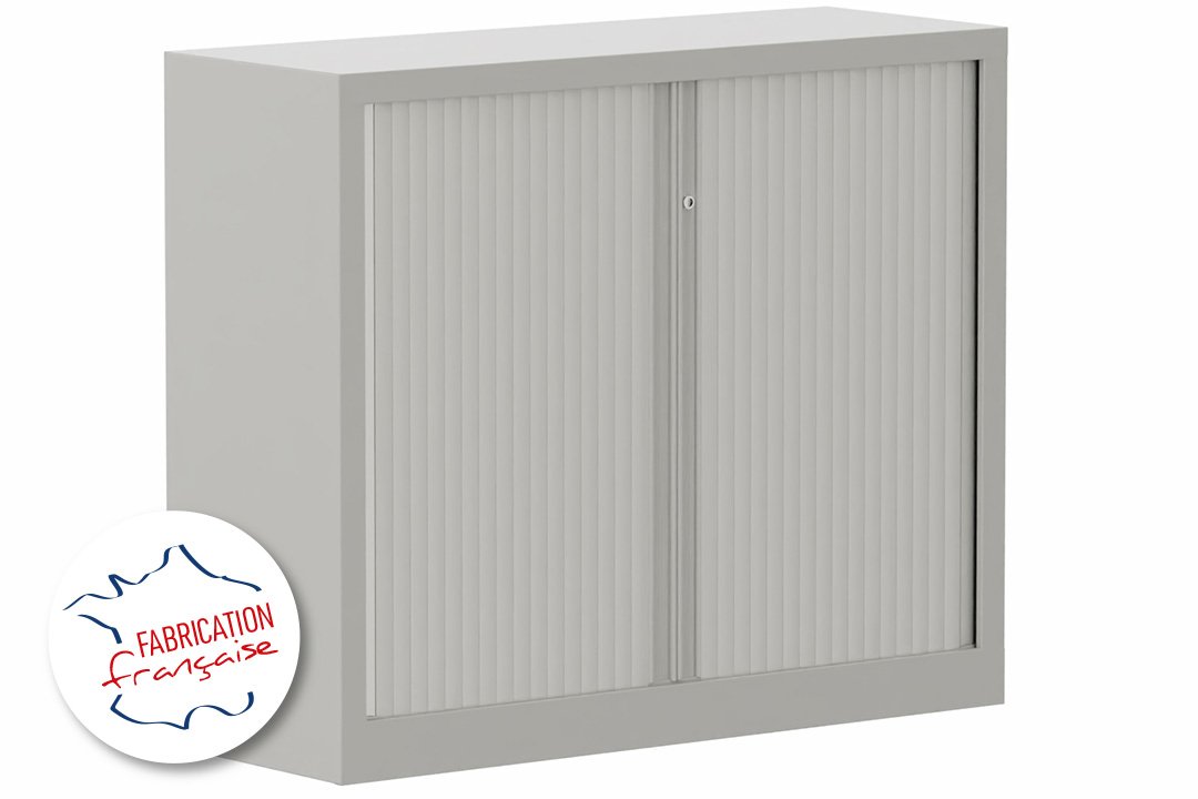 Armoire à rideaux H100xL120cm 2 tablettes