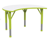 Table JUK plateau mélaminé piètement acier - demi-lune 90x75 cm - T1 à T3 - Blanc/vert pomme