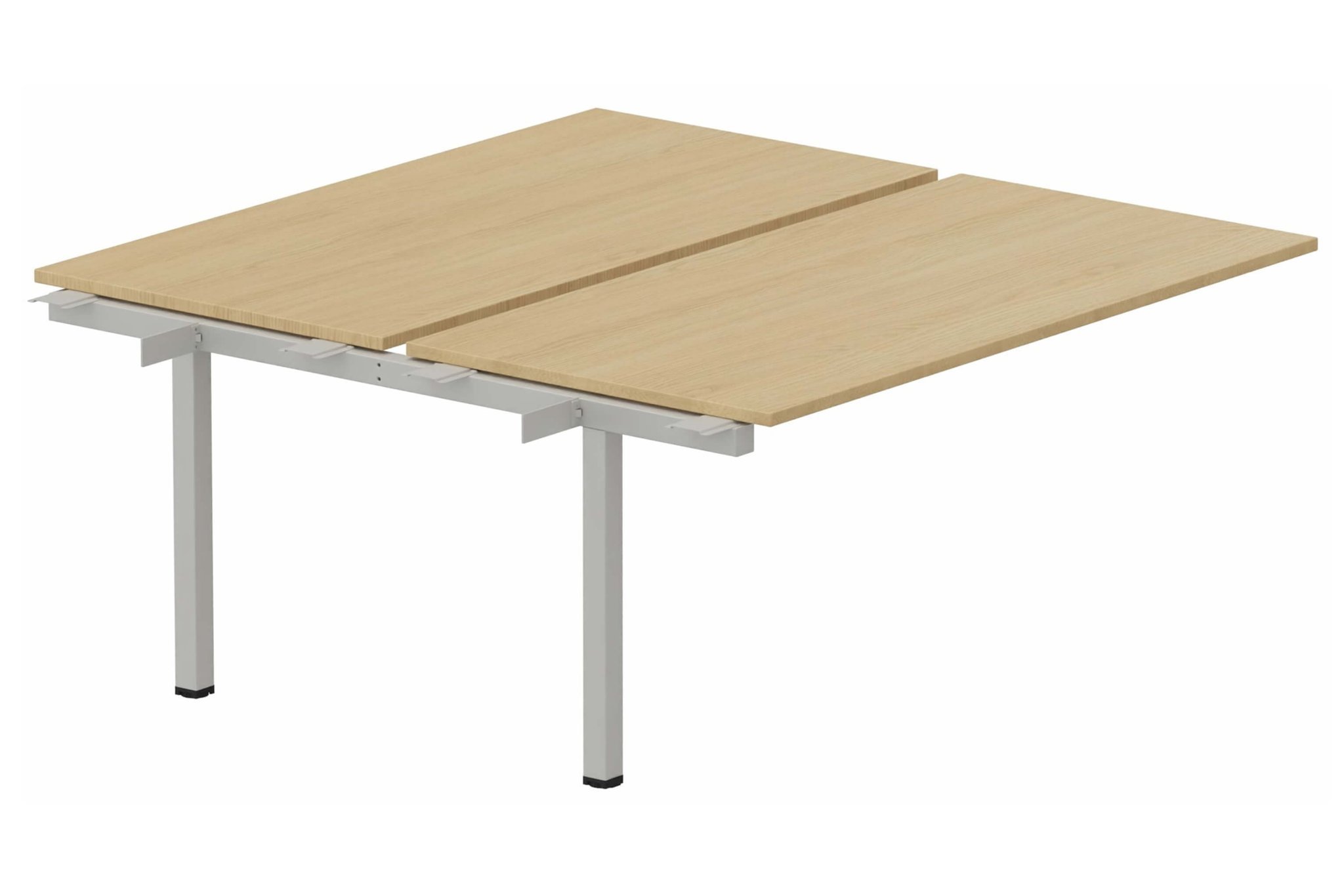 k3 - Bench suivant 2 Plateaux fixes 140x80 (encombrement P165xL140cm) -Finitions : PLATEAUX: CHENE (CE) / PIETEMENTS: ALUMINIUM (AL ) / 