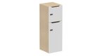 Meuble à cases H.137xL.45xP.50cm - 2 cases : 1 x H86cm (en bas) + 1 x H43cm.  portes avec découpe en partie haute. serrure à code