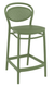 FLORENCE  chaise élegante et confortable Haut.65cm  en polypropylène injectée renforcé de fibre de verre- Finition vert olive