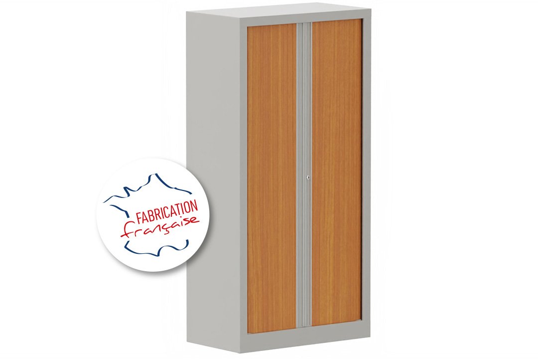 Armoire à rideaux H136xL120cm 3 tablettes