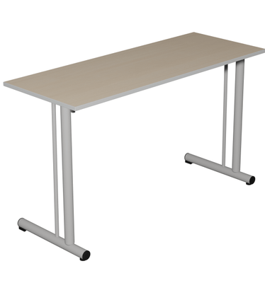 SCOLAIRE - Apprendre - Table TAGE renforcée plateau ép.21 mm stratifié chant bois piètement époxy - 130x50 cm - T6