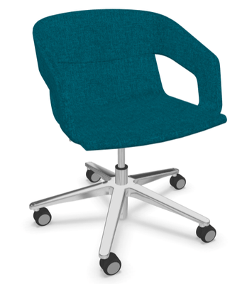 VISITEURS ET FONCTIONNELS - Sur roulettes - Melody - Fauteuil Pietement roulettes Alu poli (CH). Tissu Int Step (L02) - Tissu Ext Step (L02)