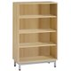 Bibliothèque PICCOLO 3 tablettes mélaminé - L90xP43xH140 cm - Hêtre miel/gris alu RAL 9006