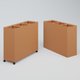 Poubelle 3 Modules HT 75 cm Larg. 90 cm Prof. 30cm avec roulettes . Coffre Terracota