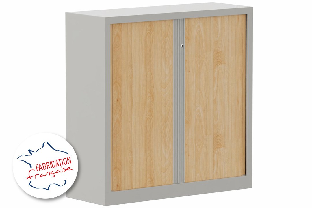 Armoire à rideaux H120xL120cm 2 tablettes