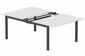 K3 - Bench départ 2 Plateaux coulissants 180x80 (encombrement P165xL180cm) -Finitions : PLATEAUX: BLANC (BL) / PIETEMENTS: NOIR GRAINE MAT (NG)