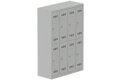 Vestiaire multicases 4 colonnes L,30cm 2 cases (fermeture cadenas) H,180xL,120xP,50cm coffre gris clair/portes gris clair