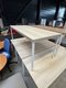 Table déco structure 4 pieds blanc 180 x 80 cm plateau acacia