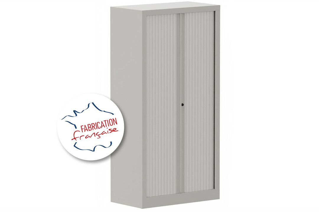 Armoire à rideaux H136xL120cm 3 tablettes