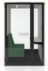 Cabine acoustique SPIX 1  « Vendu Avec banquette », Hauteur : 2265 mm Largeur : 1400 mm Profondeur : 1250 mm