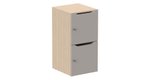 Meuble à cases H.92xL.45xP.50cm - 2 cases H43cm. portes avec découpe en partie haute. serrure à clé