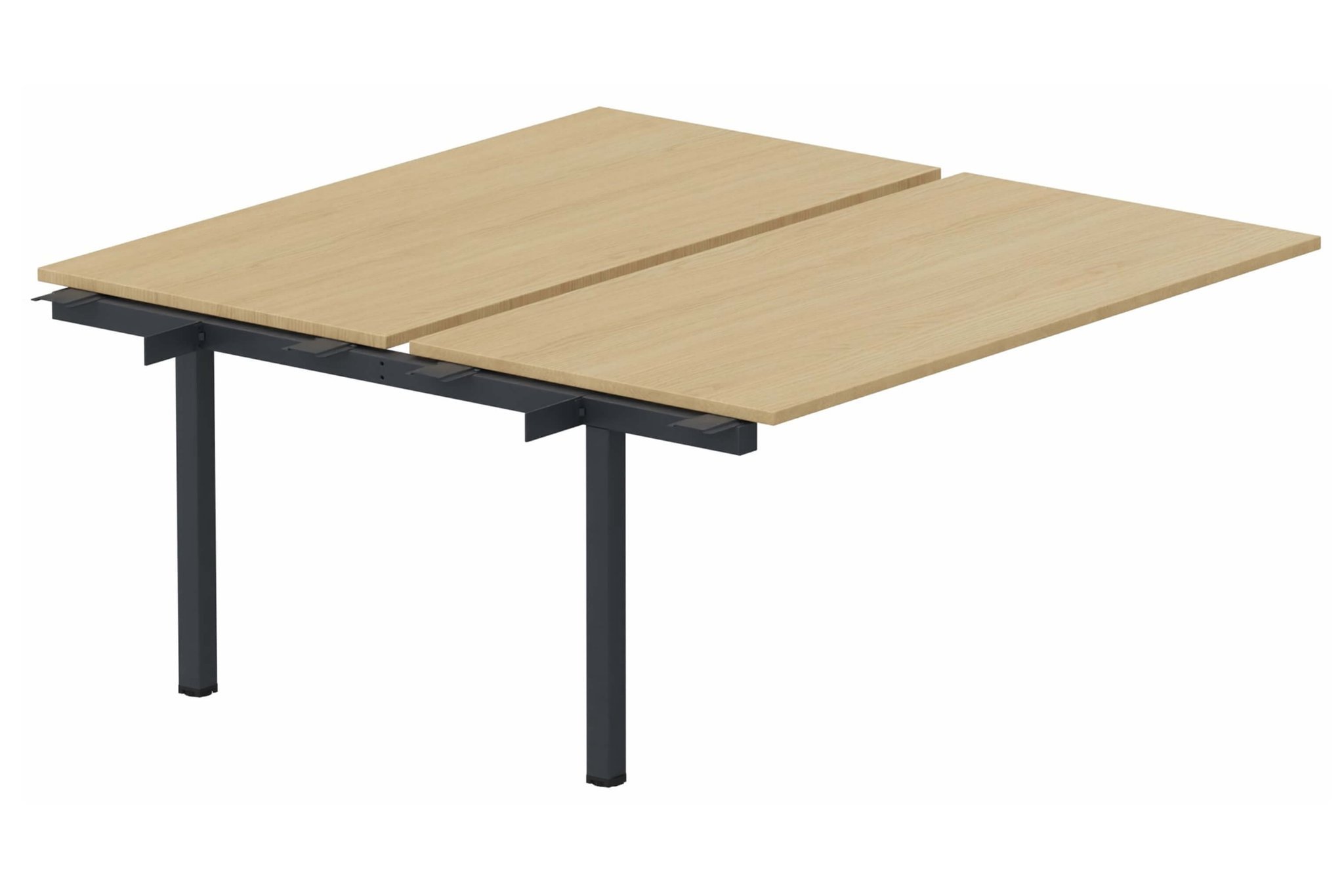 k3 - Bench suivant 2 Plateaux fixes 140x80 (encombrement P165xL140cm) -Finitions : PLATEAUX: CHENE (CE) / PIETEMENTS: ANTHRACITE (AN ) / 