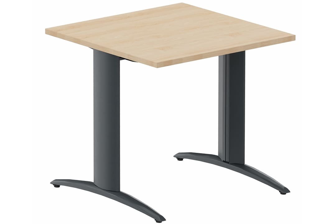 Module composable pied i, L.80xP.80cm, départ, plateau hêtre, structure anthracite, plateau hêtre, structure anthracite