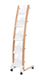 Présentoir sur roulettes comprenant 5 étagères blanc et bois L.36x52xHt165 cm