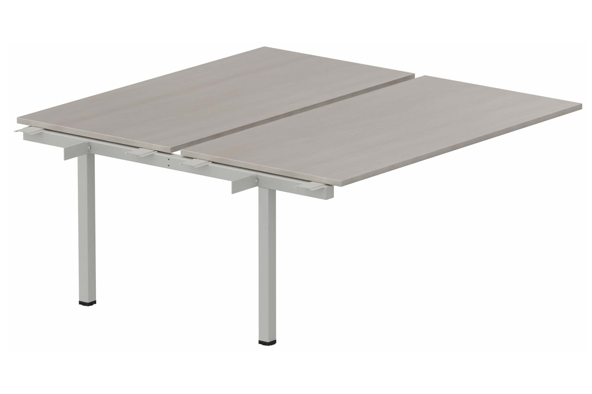 K3 Bench suivant 2 plateaux fixes 140x80cm encombrement 140x165cm, plateau acacia, structure aluminium