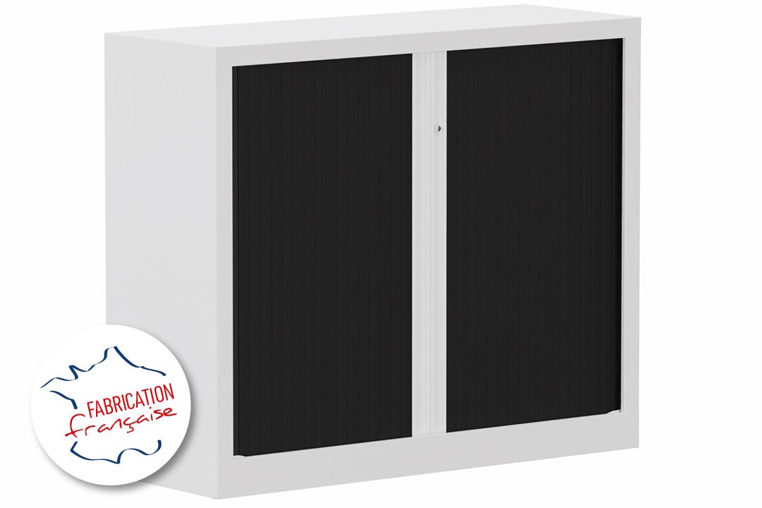 Armoire à rideaux H100xL120cm 2 tablettes