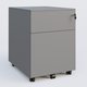 Caisson métal sur roulettes 2 tiroirs H57xL42xP54cm/ aluminium