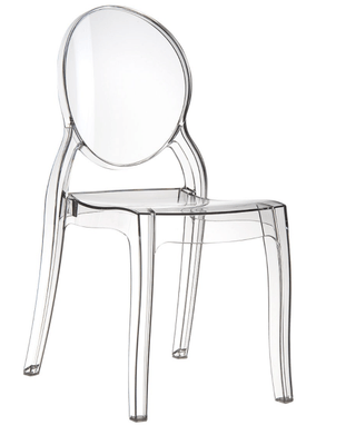 POLYPROPYLENE - CHAISES  - VERSAILLES- Chaise médaillon en polycarbonate transparent-Finition transparent(TTR)