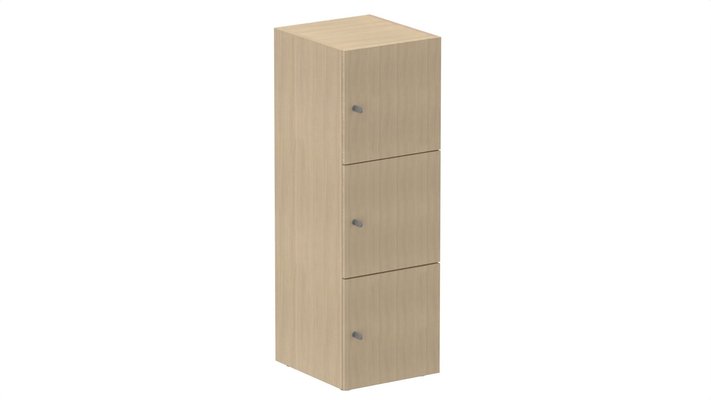CASIERS - 3 cases - Meuble à cases H.137xL.45xP.50cm - 3 cases H43cm. portes pleine. serrure à clé