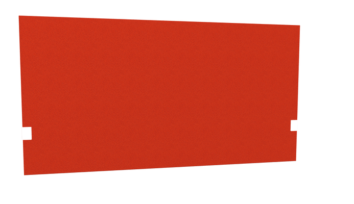 PANNEAUX ECRANS POUR BUREAU DROIT SOLO - Pour bureaux largeur 140 cm - SECRET Panneau-écran acoustique H74cm pour poste solo L.140cm. 2 faces tissu LUCIA coloris orange. pinces de fixation réglables en hauteur coloris aluminium