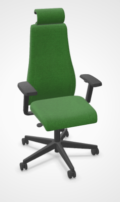 DIRECTION - Fauteuils - SO PRETTY - Fauteuil manager + têtière + accotoirs. Mécanisme synchrone décalé avec translation d'assise. Tissus Step Vert STE STE