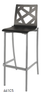 SCOLAIRE - Se Restaurer - Tabouret BEST coque strat. chant brut Alvana pièt. époxy - H80 cm - Blanc craie