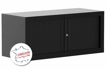 ARMOIRES A RIDEAUX - Largeur 100 / Hauteur 44 cm - Armoire rehausse H44xL100cm coffre noir/rideaux noir - sur délai