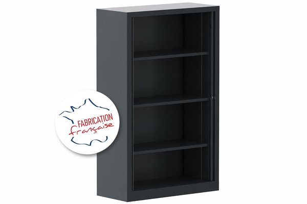 [Pas de famille] - [Pas de sous famille] - Armoire à rideaux H160xL100cm 3 tablettes