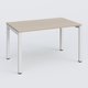 Plan droit 140x80cm, plateau acacia, structure blanc