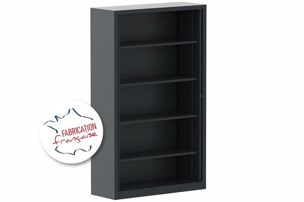[Pas de famille] - [Pas de sous famille] - Armoire à rideaux H198xL120cm 4 tablettes