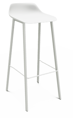 a definir - a definir - Tabourets JUMP Ht 80 cm - Assise blanche et piètement blanc